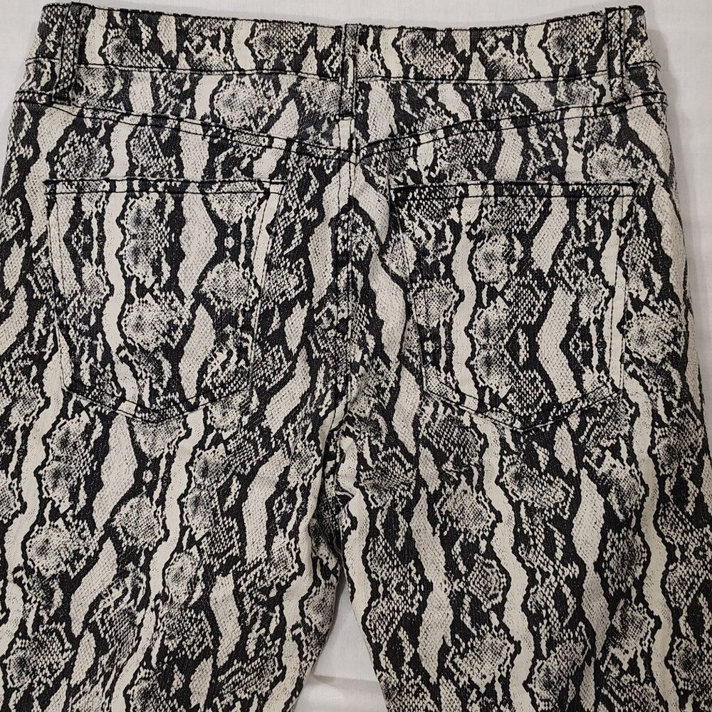 Snakeskin Print Skinny Pants Size 6 Wild Fable Neutral Stretch Denim Pockets - Picture 5 of 16